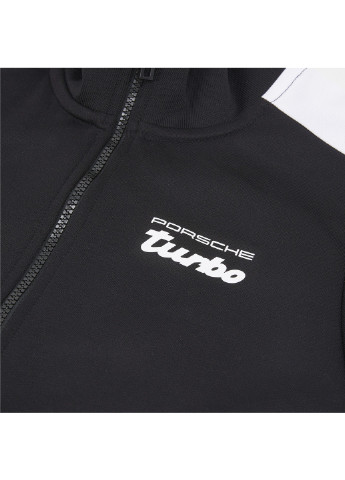 Олимпийка Porsche Legacy T7 Men's Track Jacket Puma однотонная чёрная спортивная хлопок, полиэстер, эластан