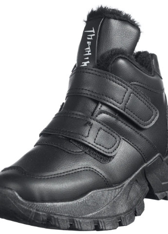 Чорні зимовий кросівки жіночі зимові чорні на хутрі еко шкіра b-425 Violeta