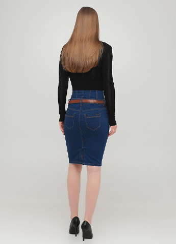 Темно-синяя джинсовая однотонная юбка Vero Moda