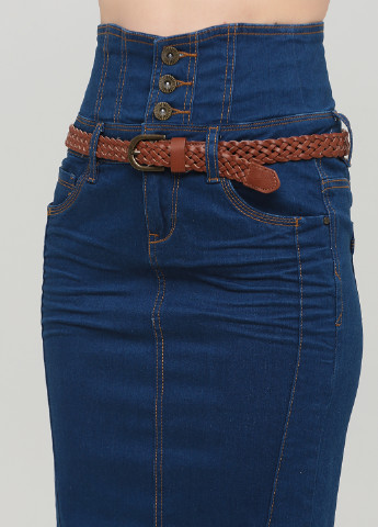 Темно-синяя джинсовая однотонная юбка Vero Moda