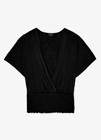 Черная летняя блуза на запах Bershka