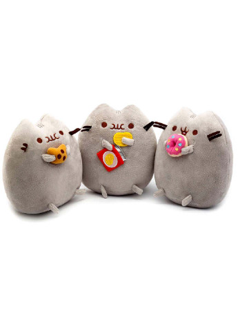 Комплект м'яких іграшок коти Пушин кет з трьох штук та іграшка антистрес Pop It квадрат VOLRO (256544223)