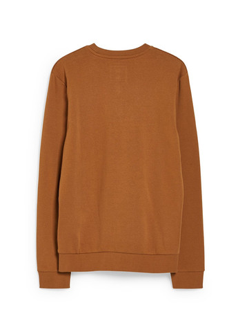 Коричневый свитшот C&A надпись без декора (322987249)