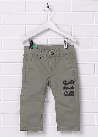 Серо-зеленые кэжуал демисезонные брюки United Colors of Benetton