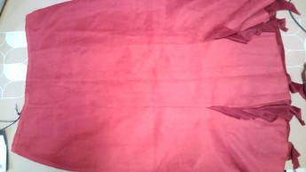 Бордовая кэжуал однотонная юбка Flash а-силуэта (трапеция), а-силуэта (трапеция)