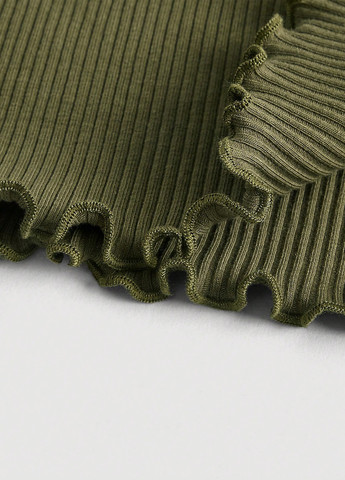 Оливковое (хаки) кэжуал платье с открытыми плечами SHEIN