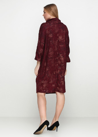Бордовое кэжуал платье New Collection с абстрактным узором