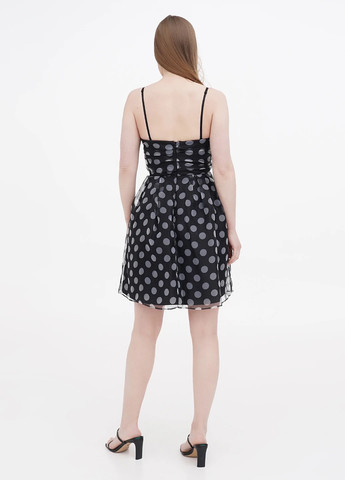Чорна коктейльна, кежуал сукня дзвін Motivi в горошок