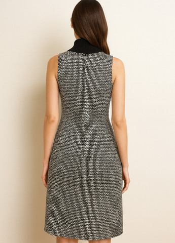 Чорно-білий кежуал сукня футляр Sassofono з абстрактним візерунком