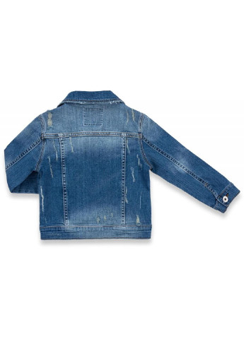 Голубая демисезонная куртка джинсовая укороченная (oz-18801-116g-blue) Breeze