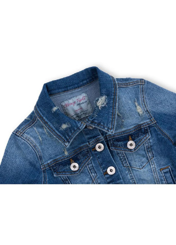 Голубая демисезонная куртка джинсовая укороченная (oz-18801-116g-blue) Breeze