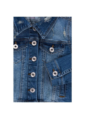 Голубая демисезонная куртка джинсовая укороченная (oz-18801-116g-blue) Breeze