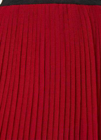 Вишневая кэжуал однотонная юбка KOTON плиссе, клешированная