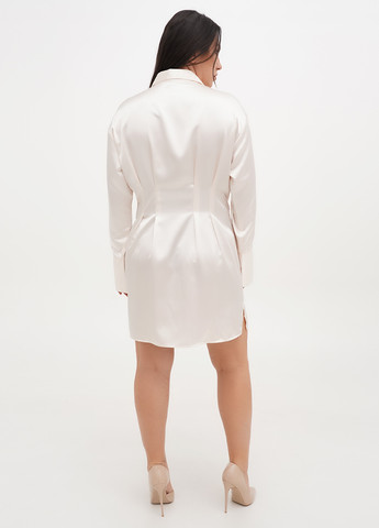 Кремовое кэжуал платье рубашка H&M однотонное