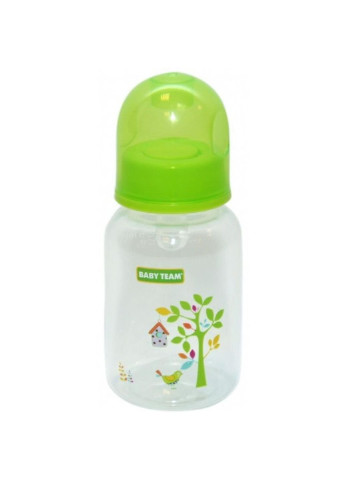 Бутылочка для кормления с силиконовой соской, 125 мл 0+ салат Baby Team (252248539)
