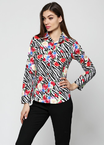 Черная кэжуал рубашка с цветами ZUBRYTSKAYA