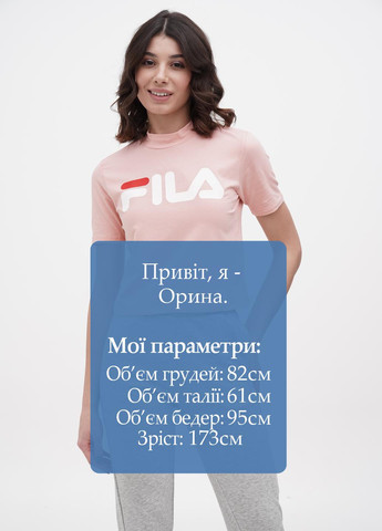 Светло-розовая летняя футболка Fila
