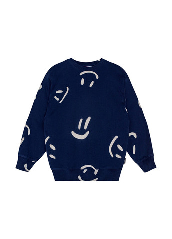 Molo свитшот рисунок темно-синий кэжуал хлопок органический, футер