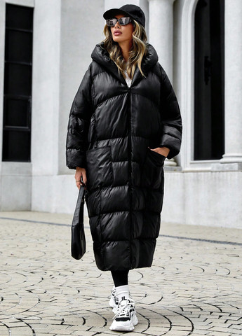 Чорна зимня куртка куртка-ковдра SHEIN