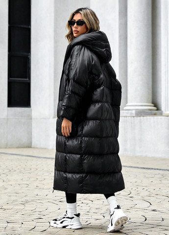 Чорна зимня куртка куртка-ковдра SHEIN