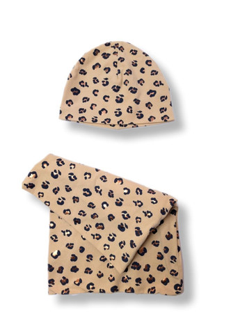 Бежевый демисезонный комплект (шапка, шарф) H&M