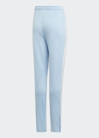 Светло-голубые спортивные демисезонные с высокой талией брюки adidas