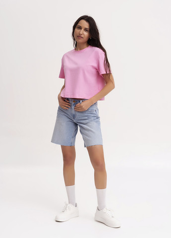 Розовая летняя футболка женская укороченная KASTA design