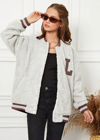 Бомбер SHEIN на кнопках (365437526)