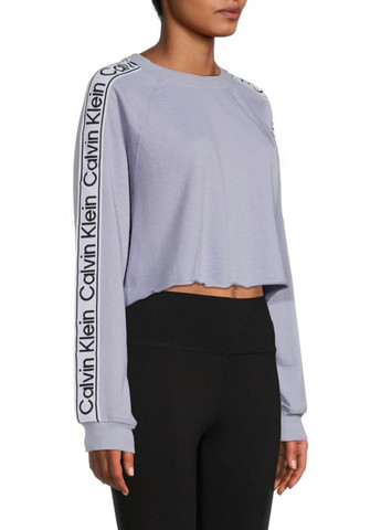 Голубой свитшот Calvin Klein надпись лампасы (265623037)