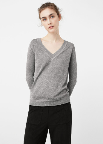 Срібний демісезонний пуловер пуловер Mango
