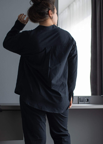 Черная всесезон пижама женская black (xs) рубашка + брюки Leglo