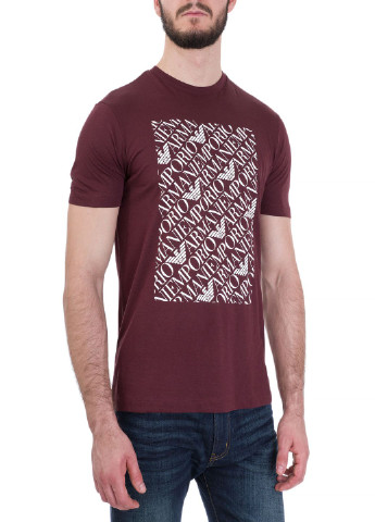 Бордовая футболка Emporio Armani