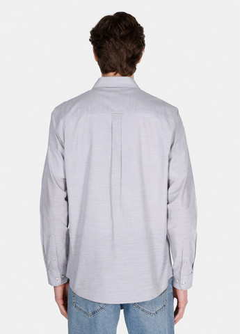 Светло-серая кэжуал, классическая рубашка однотонная Colin's