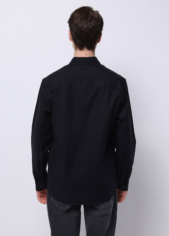 Черная кэжуал рубашка однотонная Colin's