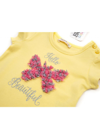 Серый демисезонный набор детской одежды с бабочкой (13500-86g-yellow) Breeze