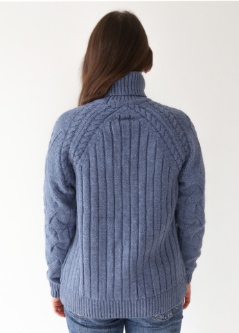 Синій зимовий светр жіночий синій зимовий в'язаний великий розмір Pulltonic Прямая