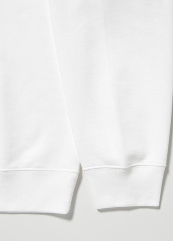 Світшот Uniqlo - Прямий крій малюнок білий кежуал бавовна, тринитка - (277948933)