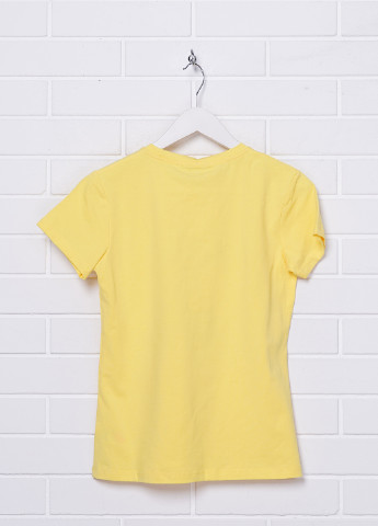 Желтая летняя футболка с коротким рукавом Yclu