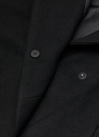 Чорне демісезонне Пальто з капюшоном шерсть бленд H&M