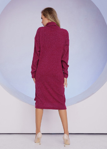 Бордовое повседневный платье женское платье-свитер ISSA PLUS однотонное