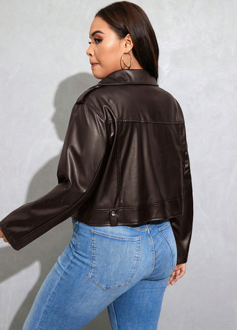 Коричнева демісезонна куртка косуха SHEIN