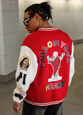 Бомбер SHEIN бейсбольний на кнопках (346914815)