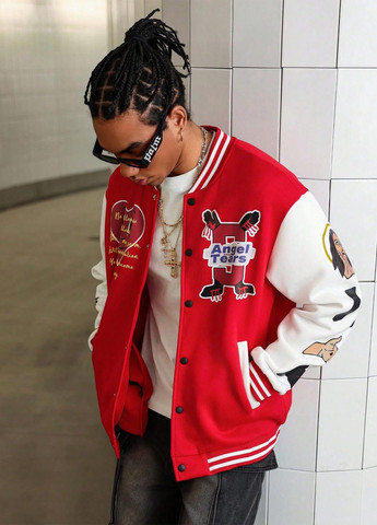 Бомбер SHEIN бейсбольний на кнопках (346914815)