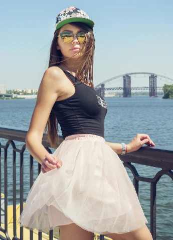 Персиковая праздничный однотонная юбка Тю-Тю! пышная