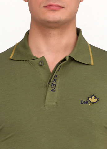 Оливковая футболка-поло для мужчин EL & KEN с логотипом