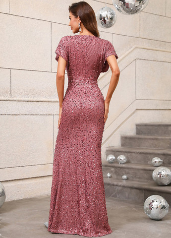 Рожево-лілова вечірня сукня годе SHEIN однотонна