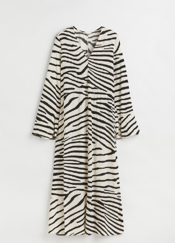 Молочное кэжуал платье H&M зебра