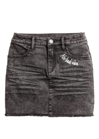 Темно-серая джинсовая юбка H&M мини