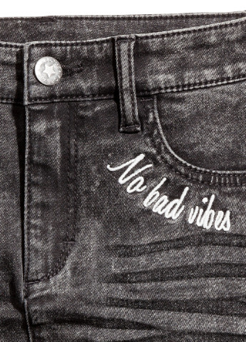 Темно-серая джинсовая юбка H&M мини