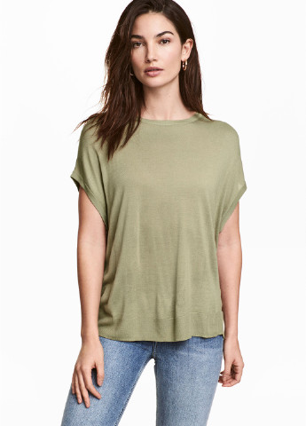 Сіро-зелена літня футболка H&M